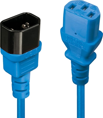 Attēls no Lindy 2m C14 to C13 Extension Cable, blue