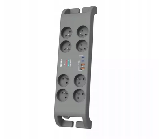 Picture of Listwa antyprzepięciowa 2m,8 gniazd, 2xUSB-C, 2xUSB-A,  30W GaN, 2400 J ochrony przeciwprzepięciowej 
