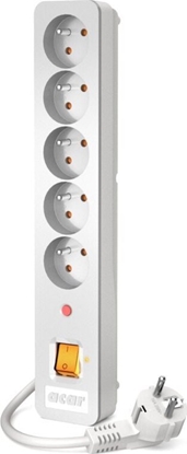 Attēls no Listwa zasilajca Acar X5 przeciwprzepiciowa 5 gniazd 1.5 m biaa (W0173)