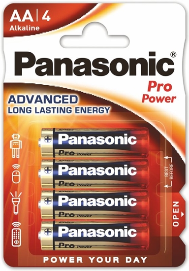 Picture of LR6/AA baterijas Panasonic PRO Power Alkaline MN1500/E91 iepakojuma 4 gb.
