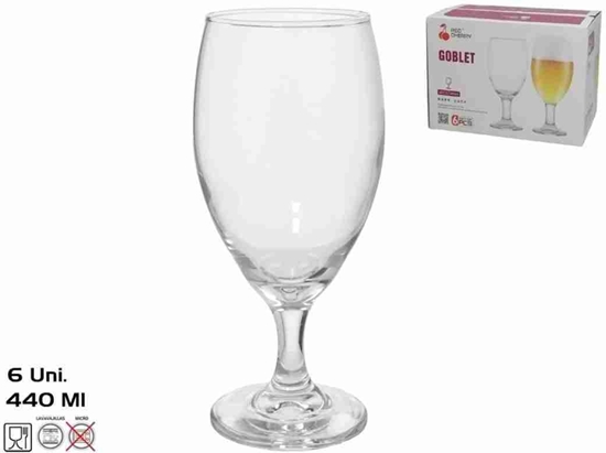 Picture of Lumarko Szklanki do piwa (6 gab.) 440 ml 18 x 7 5 x 7 5 cm RED CHERRY 8445393480299 (8445393480299)