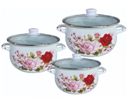 Attēls no Lumarko Wysokiej jakoci wytrzymay emaliowany stalowy zestaw garnków do sosów 5R54518E3G Rosberg 5R54518E3G (3800237045198)