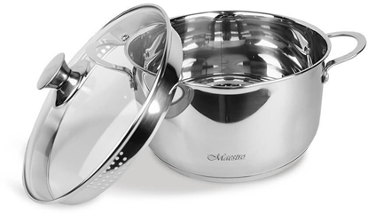 Attēls no Maestro Garnek stalowy z pokrywk na indukcj gaz 18cm 2.0L MAESTRO MR-3510-18