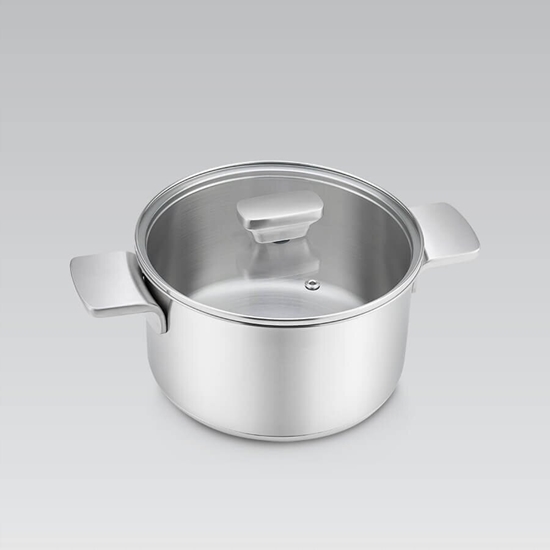 Picture of Maestro Garnek stalowy z pokrywk na indukcj gaz 18cm 2.5L MAESTRO MR-3521-18
