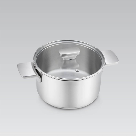 Picture of Maestro Garnek stalowy z pokrywk na indukcj gaz 20cm 3.4L MAESTRO MR-3521-20
