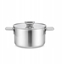 Изображение Maestro Garnek stalowy z pokrywk na indukcj gaz 24cm 5.7L MAESTRO MR-3521-24