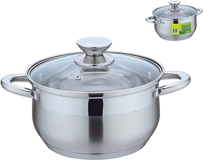 Attēls no Maestro Garnek stalowy z pokrywk na indukcj gaz 24cm 6.4L MAESTRO MR-3515-24