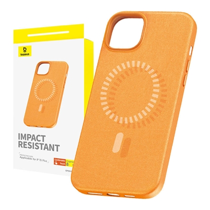 Attēls no Baseus Fauxther Series Magnetic Phone Case for iPhone 15 Plus / orange