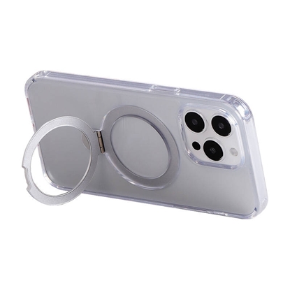 Attēls no Magnetic protective phone case with holder Joyroom JR-BP004 for iPhone 15 Pro (transparent)