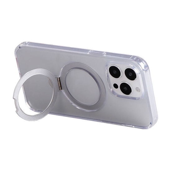 Picture of Magnetic protective phone case with holder Joyroom JR-BP004 for iPhone 15 Pro (transparent)