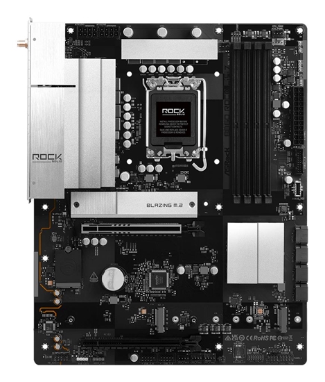Picture of Mainboard|ASROCK|B860 Rock WiFi 7|Intel B860|LGA 1851 (Socket V1)|ATX|RAM DDR5-SDRAM|4xSlots|Wi-Fi Yes|Bluetooth Yes|3xNumber of M.2 (M) slots|B860ROCKWIFI7