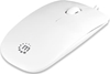 Picture of Manhattan Silhouette Sculpted USB Wired Mouse, White, 1000dpi, USB-A, Optical, Lightweight, Flat, Three Button with Scroll Wheel, Three Year Warranty, Blister