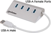 Picture of Manhattan USB-A 4-Port Hub, 4x USB-A Ports, 5 Gbps (USB 3.2 Gen1 aka USB 3.0), Bus Powered, Fast charging up to 0.9A, Equivalent to ST43004UA, SuperSpeed USB, Aluminium Housing, Windows and Mac, Silver, Three Year Warranty, Blister