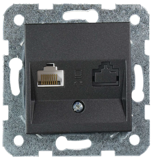 Изображение Meridian/Karre RJ45 datora rozete bez mehānisma melna NOVELLA Viko by Panasonic