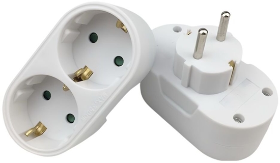 Picture of MicroConnect Schuko power splitter, with 2