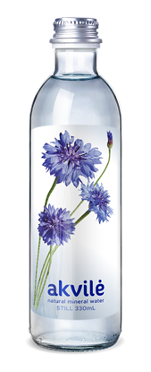 Attēls no Minerālūdens AKVILE, negāzēts, stiklā, 0,33l(DEP) (puķes)