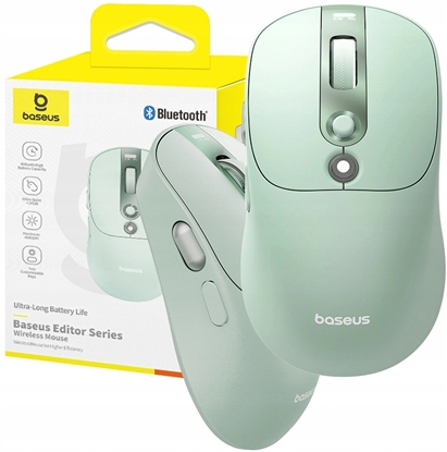 Attēls no Mysz Baseus Mysz komputerowa Baseus Editor bezprzewodowa z akumulatorem 800mAh i wskanikiem stanu baterii - zielona
