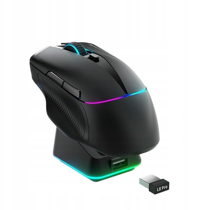 Изображение Mysz Mysz gamingowa Machenike L8 Pro bezprzewodowa ze stacj adujc - czarna