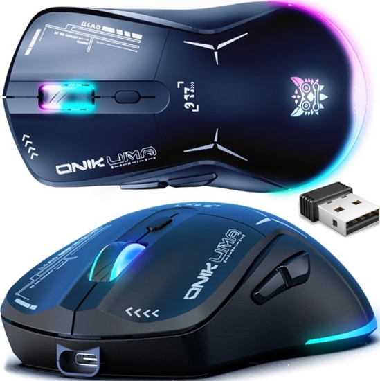 Изображение Mysz Onikuma ONIKUMA CW917 Myszka Gamingowa bezprzewodowa RGB : Kolor - czarny