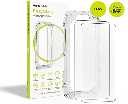Attēls no Mobile Origin Mobile Origin EasyGlass with Applicator iPhone 16 Pro/17/17 Pro, 2 pack