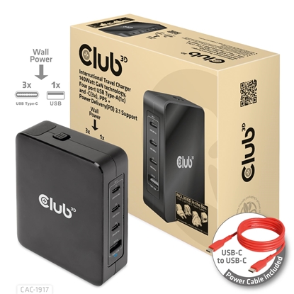 Attēls no MOBILE TRAVEL CHARGER USB-C/140W GAN CAC-1917 CLUB3D