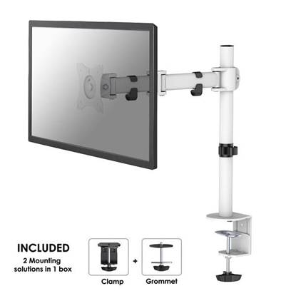Attēls no MONITOR ACC DESK MOUNT/10-30" NM-D135WHITE NEOMOUNTS
