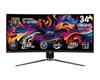 Picture of Monitor|MSI|34"|Gaming/Curved/21 : 9|Panel QD-OLED|3440x1440|240|Matte|0.03 ms|Swivel|Height adjustable|Tilt|Colour Black|MPG341CQPXQD-OLED