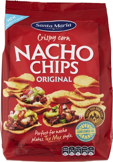 Изображение Načos kukurūzas čipsi 185g, Santa Maria