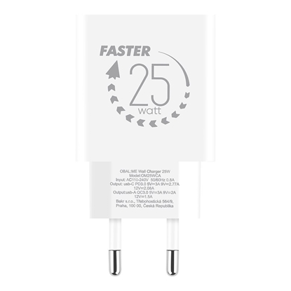 Attēls no OBAL:ME Wall Charger USB-A + USB-C 25W / white