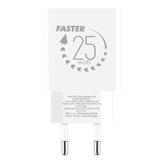 Picture of OBAL:ME Wall Charger USB-A + USB-C 25W / white