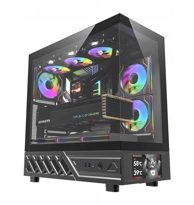 Изображение Obudowa Darkflash Obudowa komputerowa DarkFlash DS950V z wywietlaczem (czarna) + 6 wentylatorów