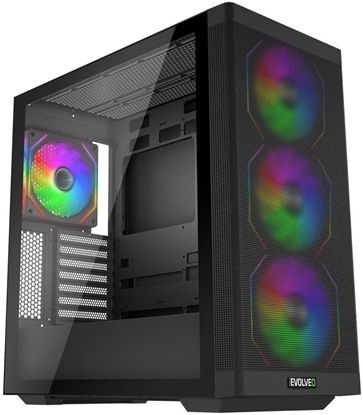 Изображение Obudowa Evolveo EVOLVEO Scorpio obudowa eATX/ATX 4x ARGB ventilátor 120mm panel boczny ze szka hartowanego panel przedni z siatk