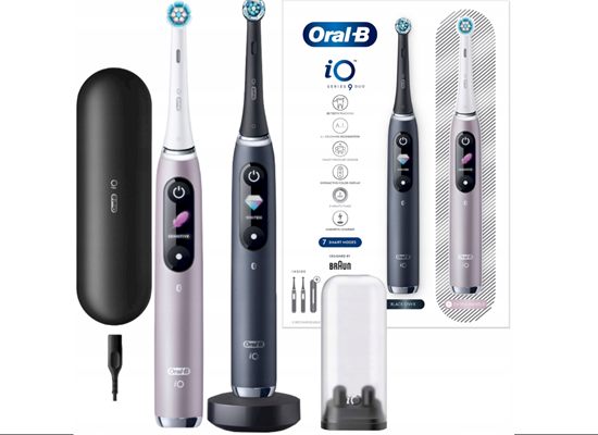 Изображение Oral-B iO Series 9 Duo Pack Magnetic Electric toothbrush Kit Black / Pink