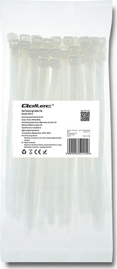 Изображение Organizer Qoltec Opaska zaciskowa Biay 50 sztuk  (52215)