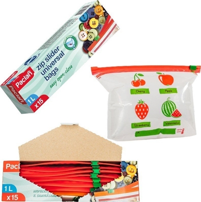 Attēls no Paclan Woreczki torebki z suwakiem na ywno 1l 15sztuk