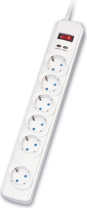 Attēls no Pagarinātājs 6-vietas, ar pārsprieguma aizsardzību, balts, 1.8m, Roline