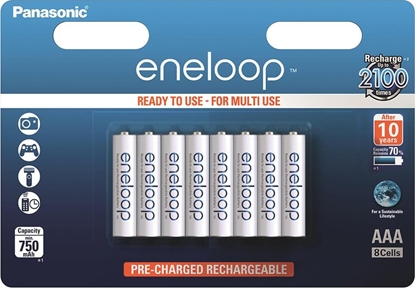 Attēls no Panasonic Akumulator Eneloop AAA / R03 750mAh 8 szt.