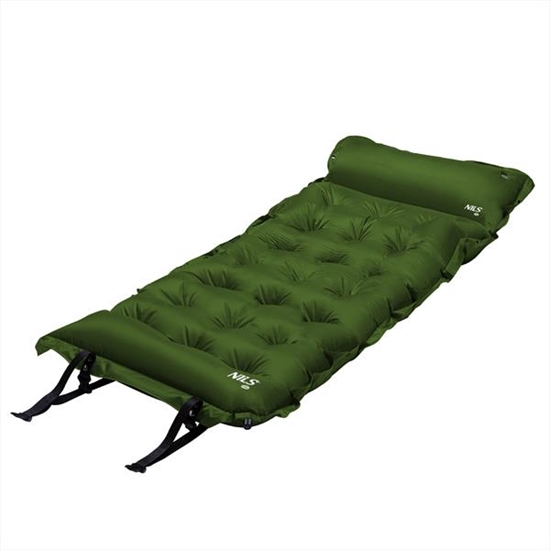 Изображение Pašpiepūšamais paklājiņš ar spilvenu NC4018  DARK GREEN SELF-INFLATING MAT NILS CAMP