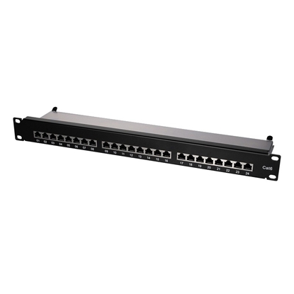 Picture of Patchpanel CAT6 19' 24- porty, STP czarny 