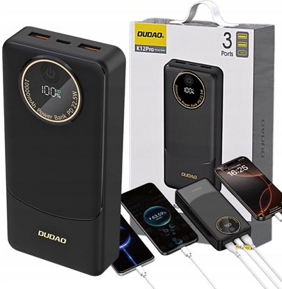 Attēls no Powerbank Dudao Powerbank Dudao K12Pro 22,5W PD 20000mAh USB-A, USB-C - czarny