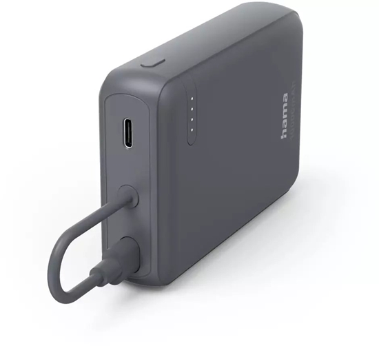 Picture of Powerbank Hama HAMA POWER PACK TRAVEL Z WBUDWANYM KABLEM 10000 mAh 2x USB-C, SZARY