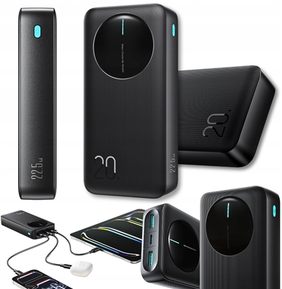 Attēls no Powerbank Joyroom Powerbank Joyroom JR-PBF14 Pro 22,5W 20000mAh z wywietlaczem cyfrowym 2x USB-A 1x USB-C - czarny