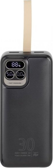 Picture of Powerbank RivaCase RIVACASE POWERBANK 30.000 MAH USB-C 20W LCD, 1X WE/WY USB-C PD 20W, 2X USB-A QC 3.0 18W, CZARNY