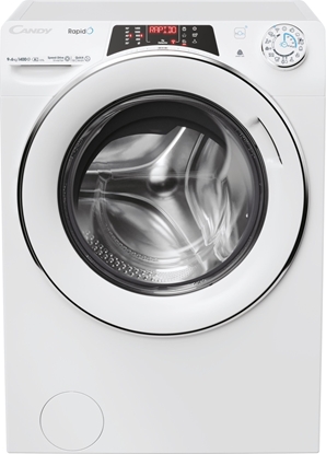 Attēls no Pralko-suszarka Candy Washing Machine with Dryer ROW 4966DWMC7-S Energy efficiency class D Front loading Washing capacity 9 kg 1400 RPM Depth 58 cm Width 60 cm Display TFT Drying system Drying capacity 6 kg Steam function White