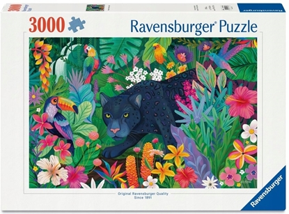 Attēls no Puzzle 3000 Panther in the Blooming Jungle