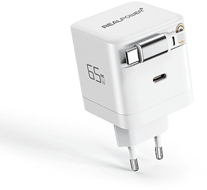 Изображение Realpower GaN Charger 65W weiss,65 Watt, 2x Type-C