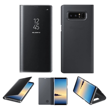 Attēls no Riff atlokāmais maciņš Clear View Standing Cover priekš Samsung Galaxy Note 8 N950 Melns
