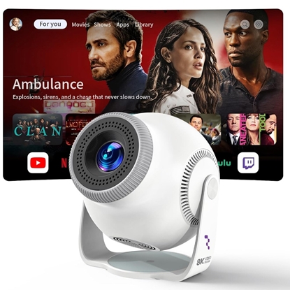 Attēls no Riff TP360 viedais Android 14 projektors ar 8K atbalstu un 360° kustību