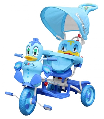 Attēls no RoGer Duck Kids Tricycle With Handle Blue