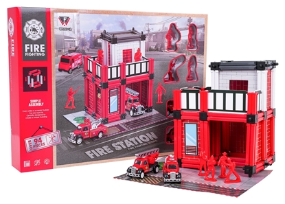 Attēls no RoGer Fire Station Play Set With Vehicles and Figures